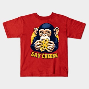 Cheese monkey Kids T-Shirt